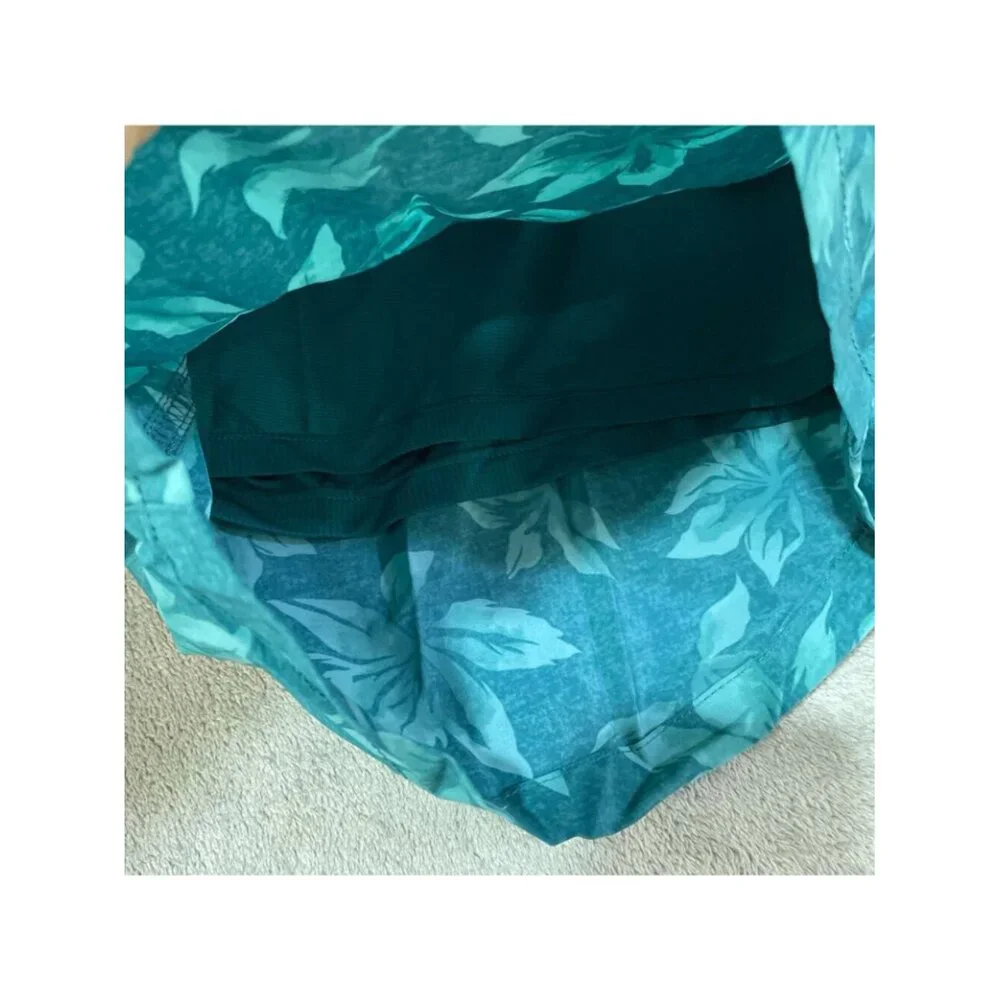 NWT Kirkland Signature Men's XXL Swim Shorts Teal Floral Print